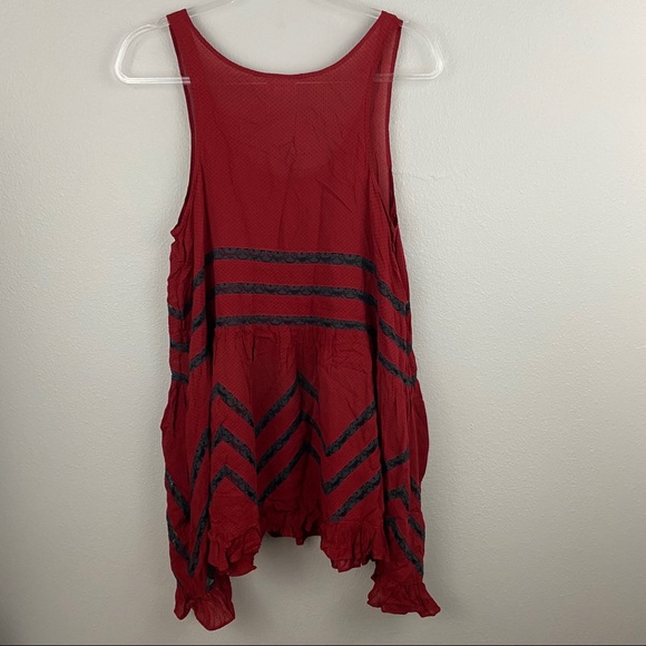 Free People • Red Voile Lace Slip Dress - Picture 5 of 5